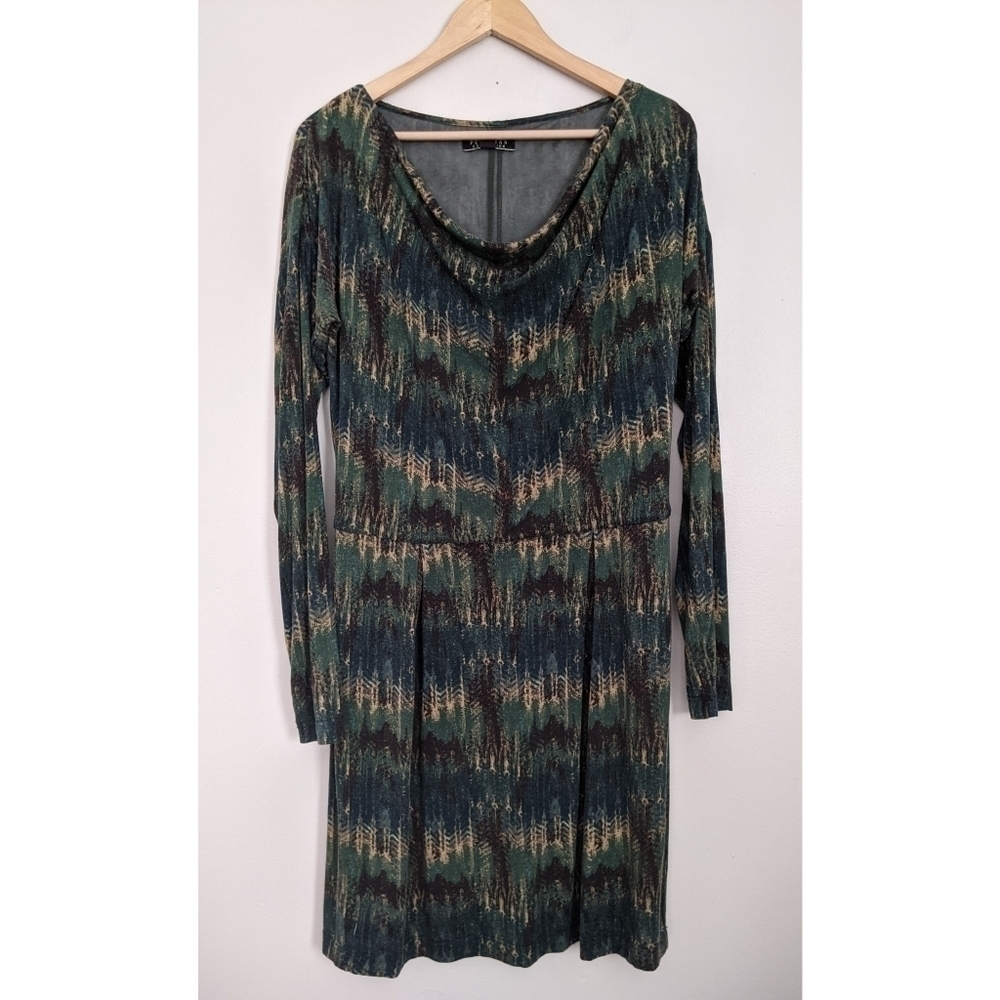 Peruvian Connection Peacock Colors Draped Dress